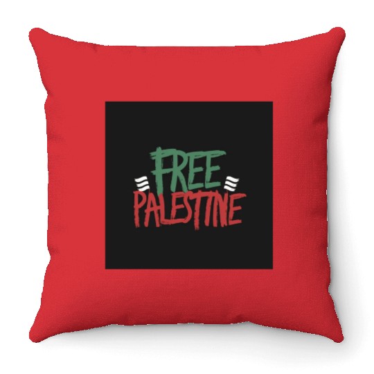 free free Palestine typography 2 Throw Pillows