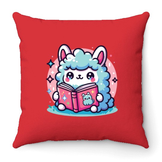 Little Cute Llama Throw Pillows