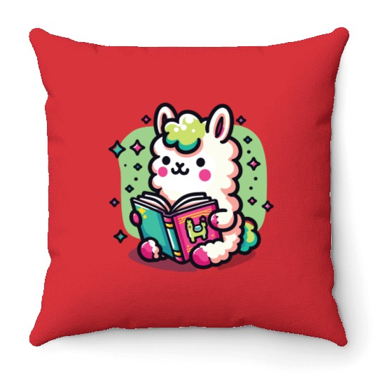 Little Cute Llama Throw Pillows