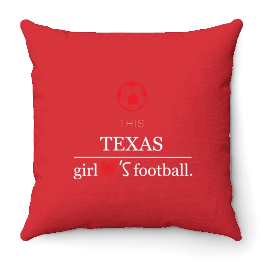 This girl texas football Throw Pillows