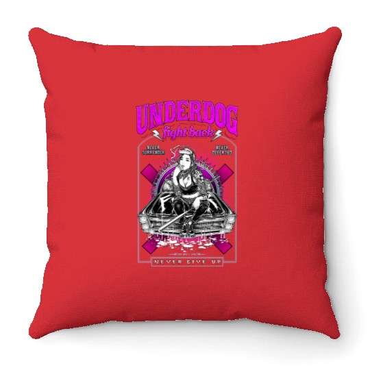underdog fight back #1 Throw Pillows