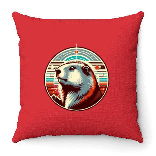 Groundhog Day 2024 Enthusiast February 2nd Throw Pillows