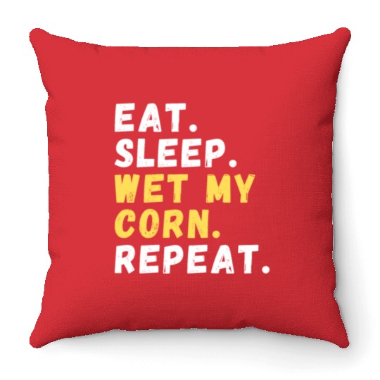 Maize Grower Home Gardening Cornfield Throw Pillows