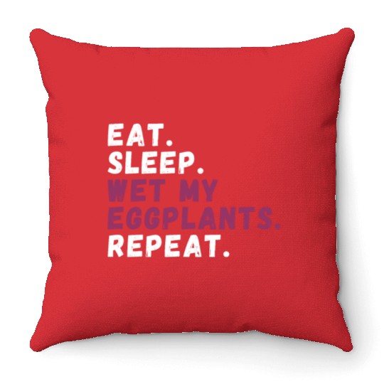 Eggplant Lover Healthy Cuisine Gardening Throw Pillows