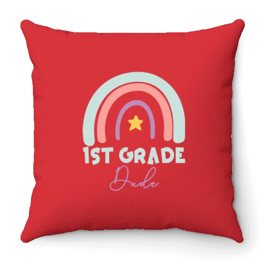 Kindergarten Teacher Funny Student 1st Graduation Throw Pillows