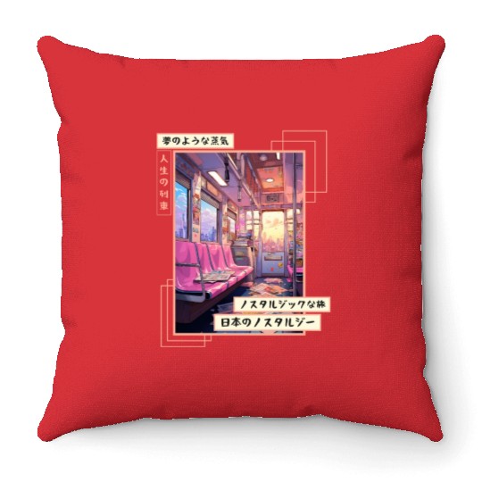 Japanese Aesthetic Subway Streetwear Vaporwave Ret Throw Pillows