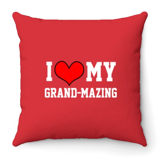 I Love My Grandma Amazing Puns Fun Mothers Day Kid Throw Pillows