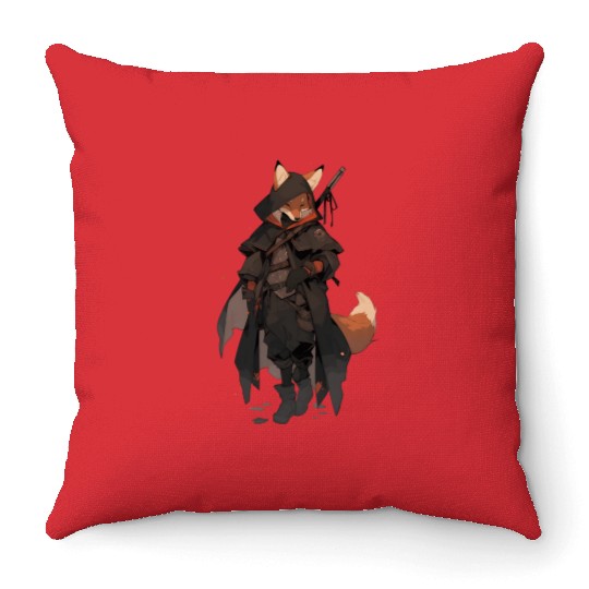Dexterious Fox Rogue Throw Pillows