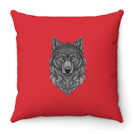 Masked Enigma: Fox Spirit Fantasy Throw Pillows