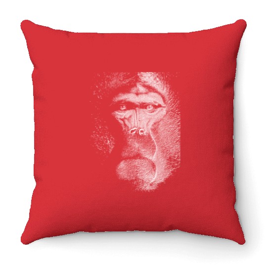 Ape Gorilla Monkey Primate Macaque Chimpanzee Throw Pillows