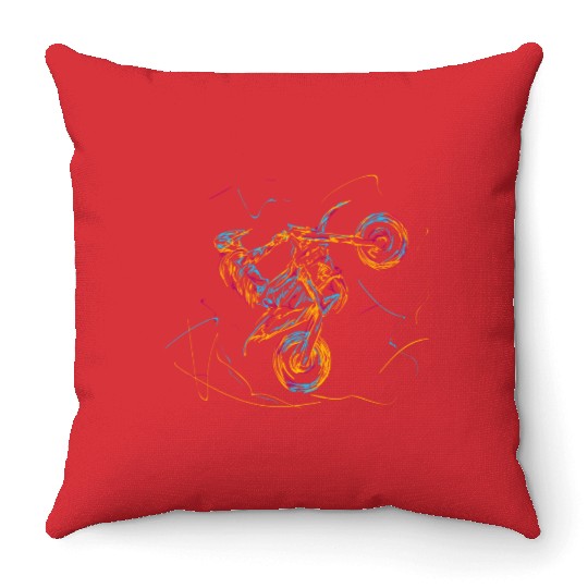 Dirt Bike Motocross Throw Pillows