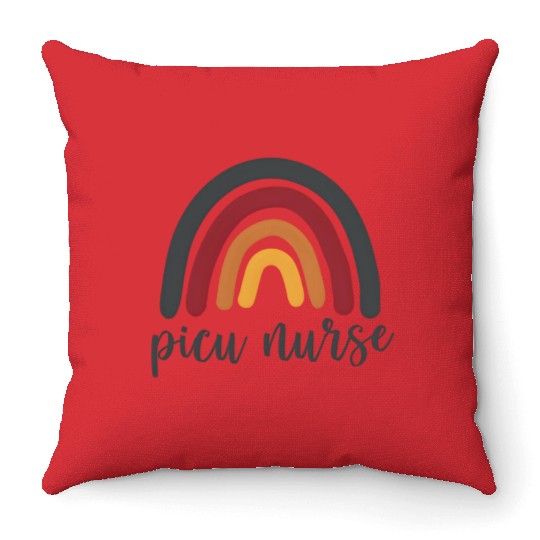 Rainbow Picu Nurse Throw Pillows
