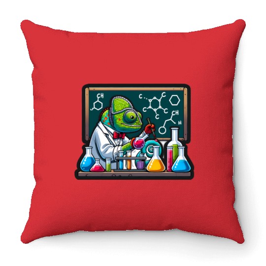 Chemical Chameleon Throw Pillows