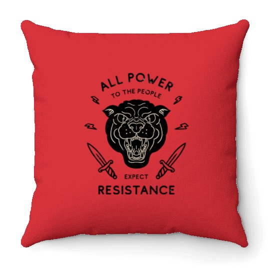 Black Panther All Power to the People Expect Throw Pillows