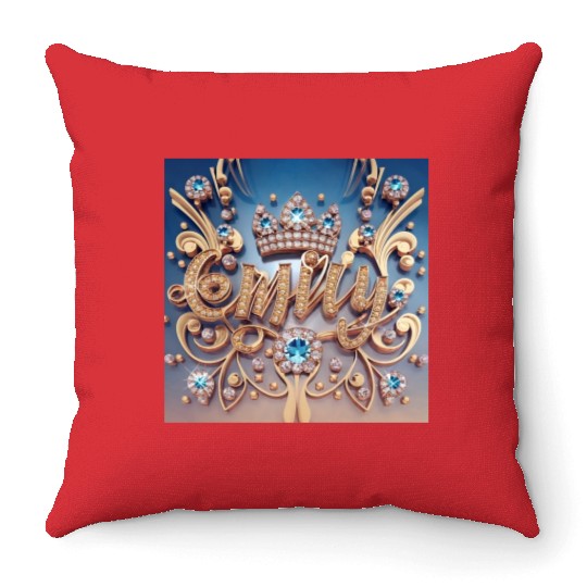 Emily With the crown Throw Pillows