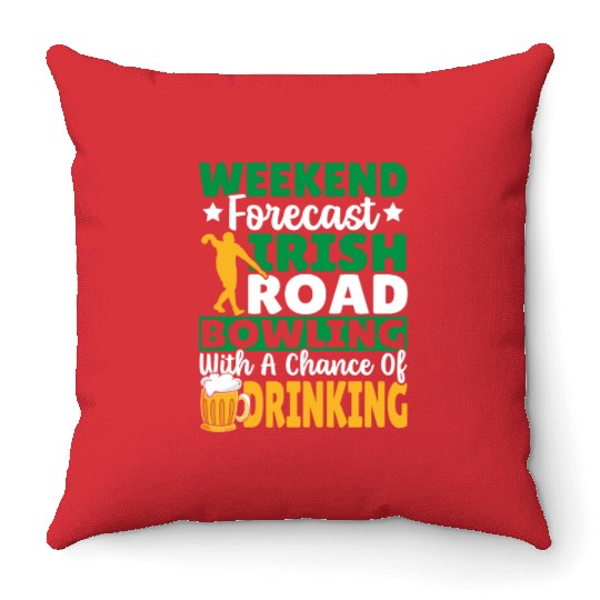 Weekend Forecast Irish Road Bowling Throw Pillows