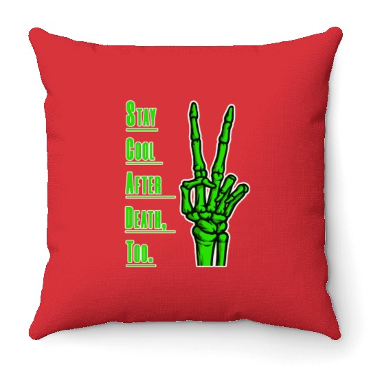 Cool Hand Skeleton Art. Throw Pillows