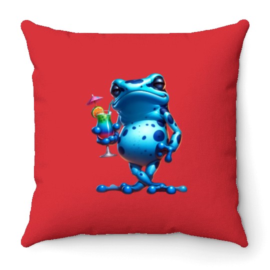 Poison dart frog Throw Pillows
