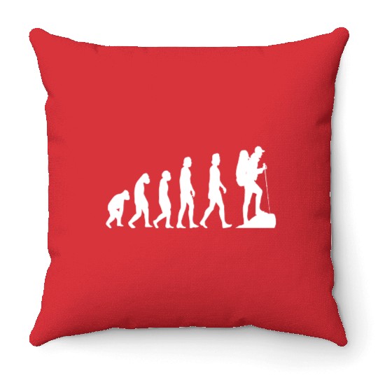 Hiking Evolution | Mountaineer | Wanderlust Throw Pillows