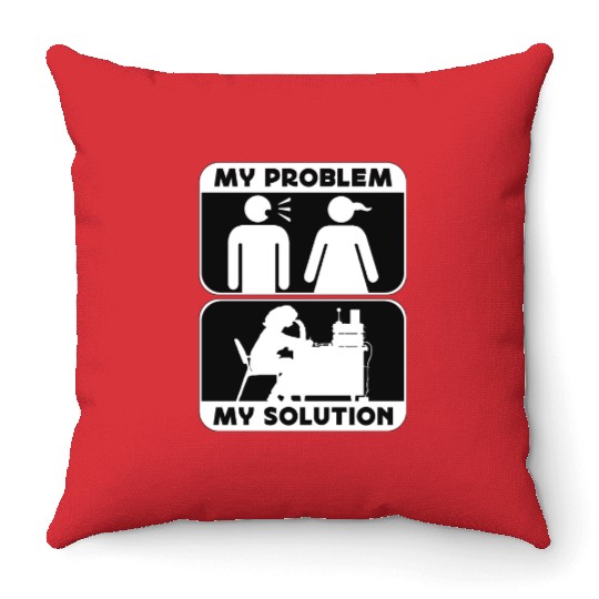 Ham Radio Operator My Problem My Pictogram Mom Dad Throw Pillows