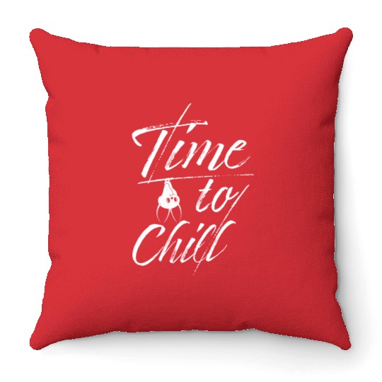 Bat Time To Chill Slogan Throw Pillows