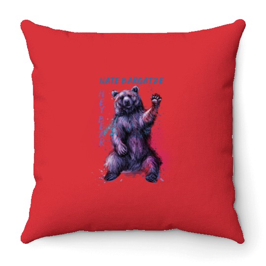 Hey Bear Painting Throw Pillows