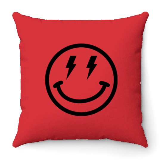 Fun face with zeus eyes Throw Pillows