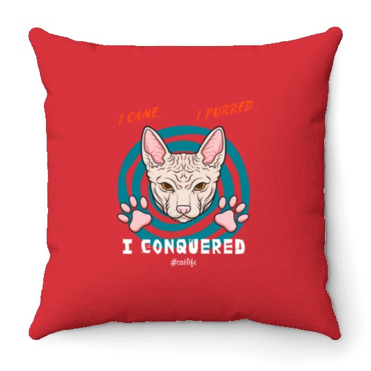 Cute kawaii cat Throw Pillows