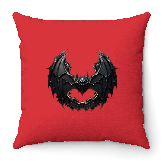 Robot Bat Throw Pillows