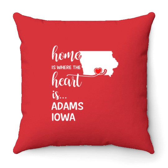 Adams County Iowa Is Where My Heart Is Gift Throw Pillows