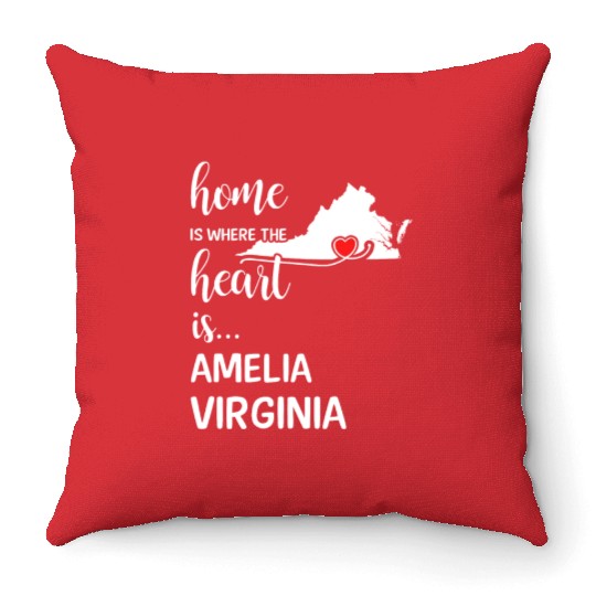 Amelia County Virginia Is Where My Heart Is Gift Throw Pillows