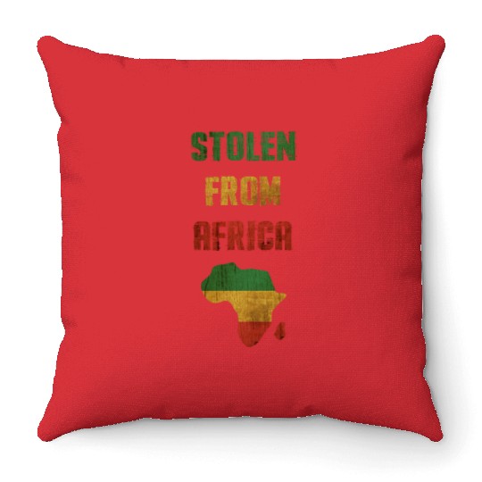 Funny African humor, "stolen from africa" Throw Pillows