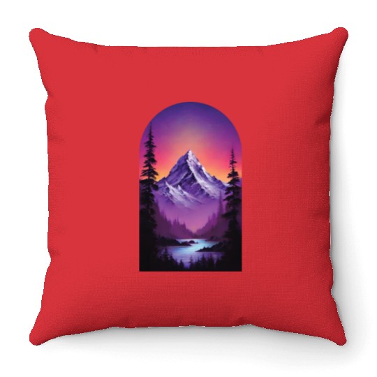 Violet Dawn The Mountains Majesty Throw Pillows