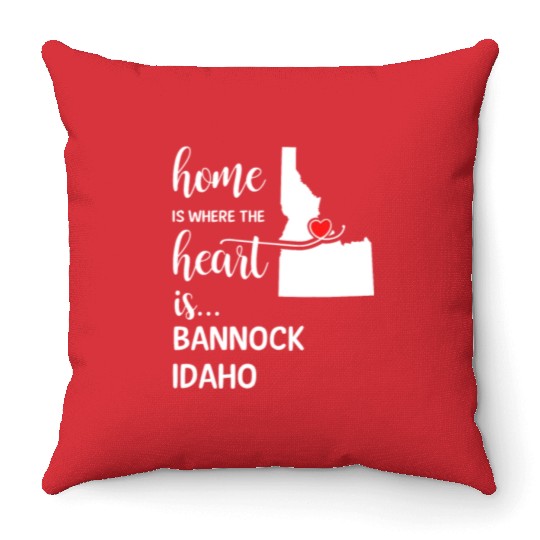 Bannock County Idaho Is Where My Heart Is Cool Throw Pillows