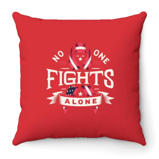 No One Fights Alone US Family Veteran Awareness Throw Pillows