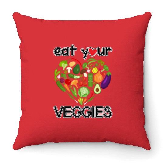 eat your veggies Throw Pillows