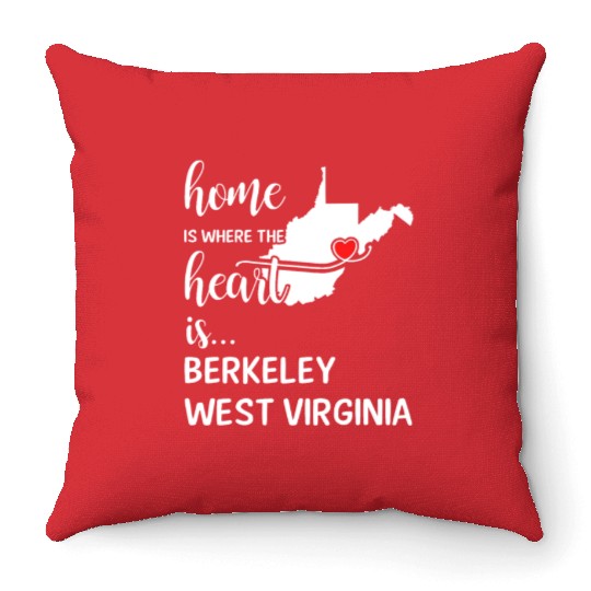 Berkeley County West Virginia Is Where My Heart Is Throw Pillows