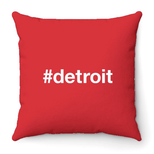 DETROIT Hashtag Throw Pillows