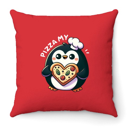 Pizza My Heart - Cheesy Love Throw Pillows