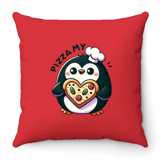 Pizza My Heart - Cheesy Love Throw Pillows