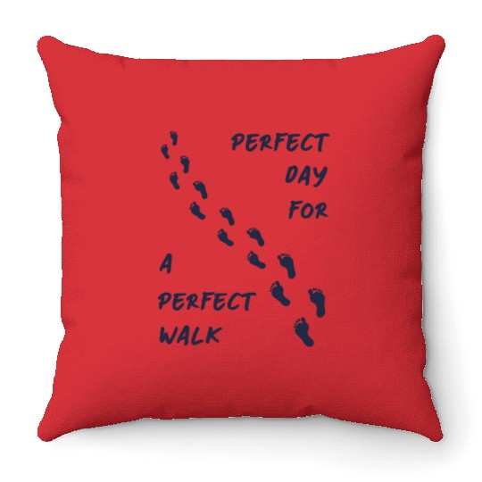 Perfect day perfect walk 2 - Navy Blue Throw Pillows