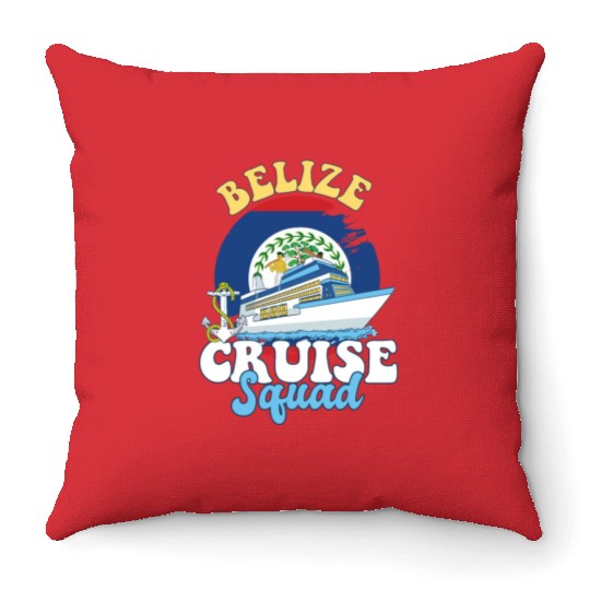 Belize Cruise Squad Family Vacation Trip Throw Pillows