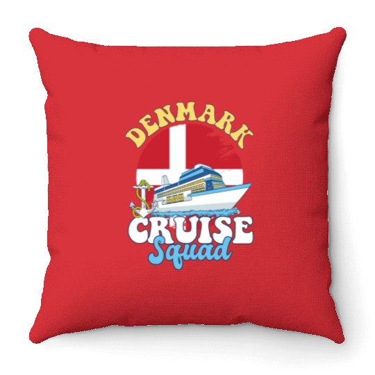 Denmark Cruise Squad Family Vacation Trip Throw Pillows