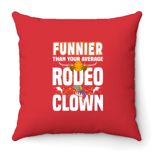 Rodeo Clown | Rodeo Cowboy Western Profession Throw Pillows