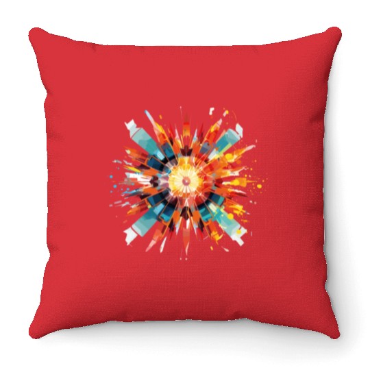Glitching Mandala - Music production Throw Pillows