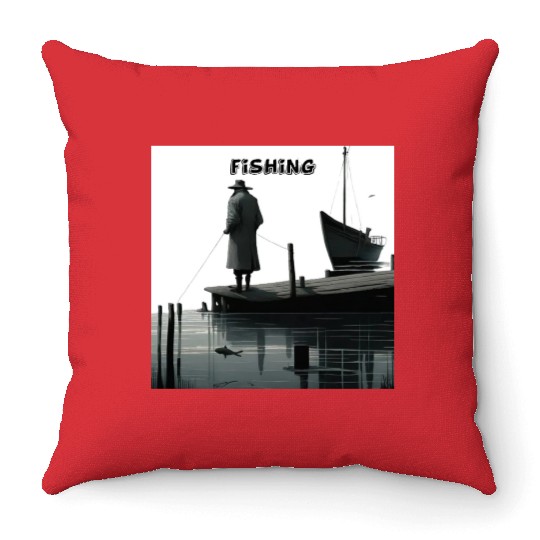 My retirement plan: fishing until the end of my da Throw Pillows