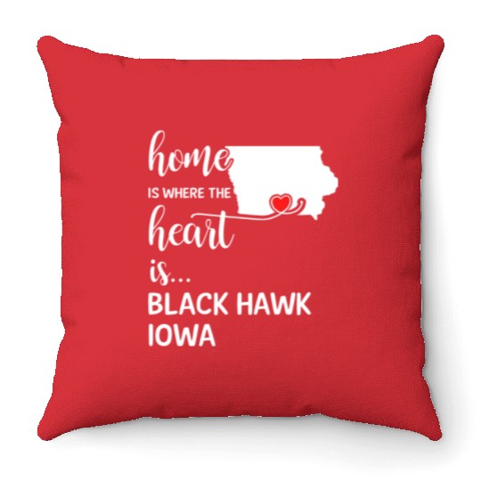 Black Hawk County Iowa Is Where My Heart Is Gift Throw Pillows