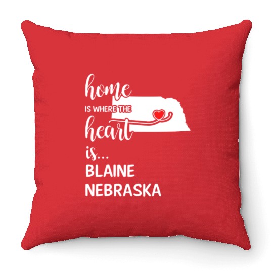 Blaine County Nebraska Is Where My Heart Is Gift Throw Pillows