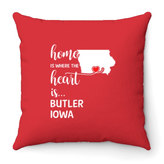 Butler County Iowa Is Where My Heart Is Gift Throw Pillows