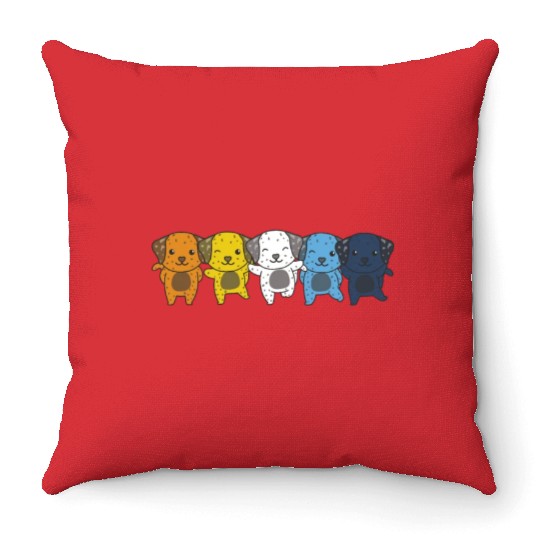 Aroace Flag Pride Lgbtq Cute Dalmatian Throw Pillows